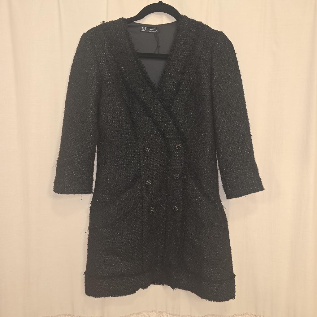 Zara Black Tweed Blazer Dress